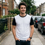 Mens White Sublimation Panel Tee
